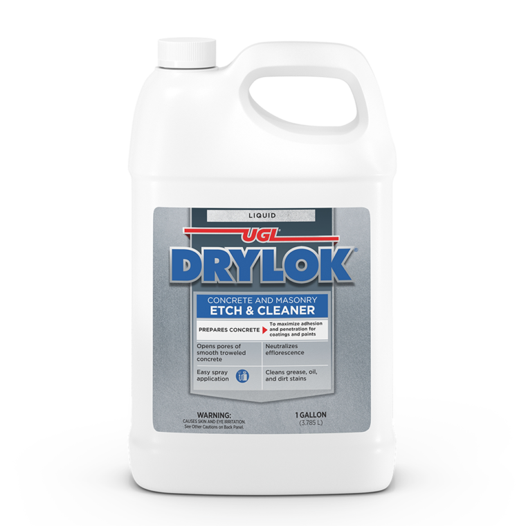 This picture shows a gallon-sized DRYLOK® Concrete and Masonry Liquid Etch & Cleaner.